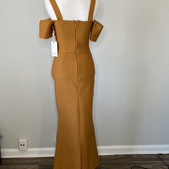 NWT Golden Knitted Body Con Dress with Cutouts @The King Kouture - Picture 9 of 9
